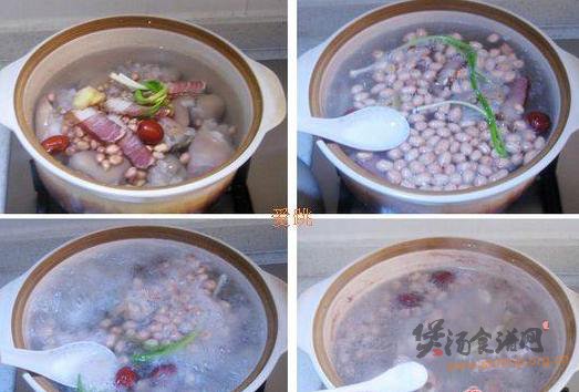 腊味花生炖猪蹄的做法