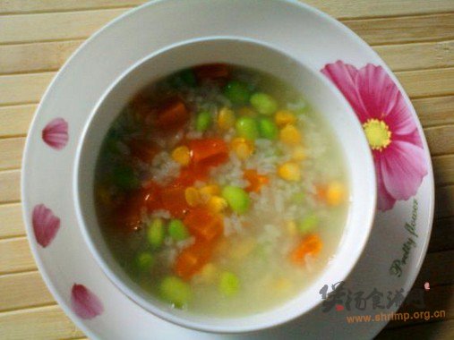 玉米胡萝卜青豆粥的做法