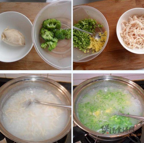鸡丝菜花粥的做法