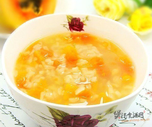 茉莉木瓜香体粥的做法