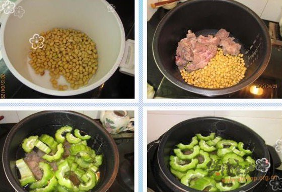 黄豆苦瓜煲猪骨汤的做法