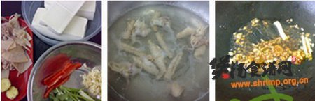 虾酱鱿鱼豆腐煲的做法
