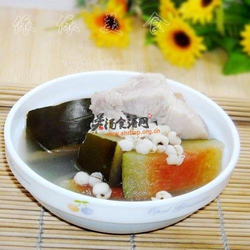 西瓜皮生熟薏米猪踭汤的做法
