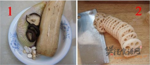 莲藕香菇鲜鸡汤的做法