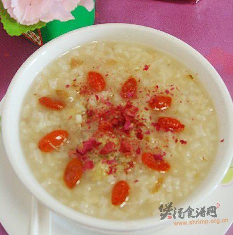 玫瑰养颜粥的做法