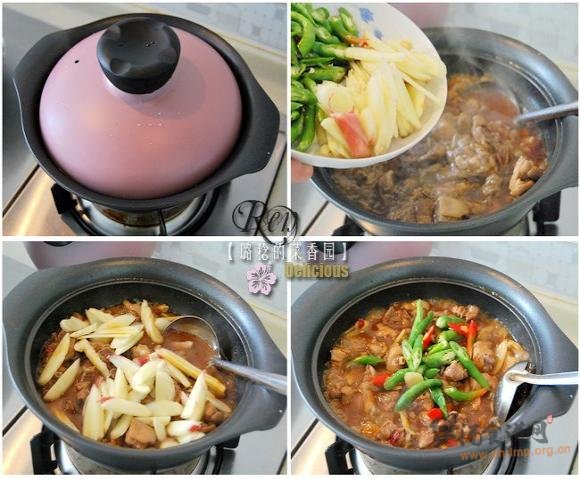 子姜焖鸭煲的做法