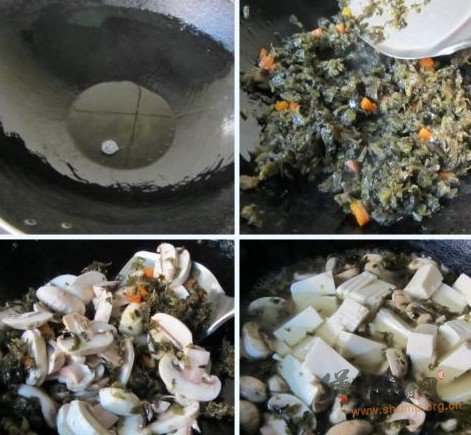 菌菇笃菜豆腐汤的做法