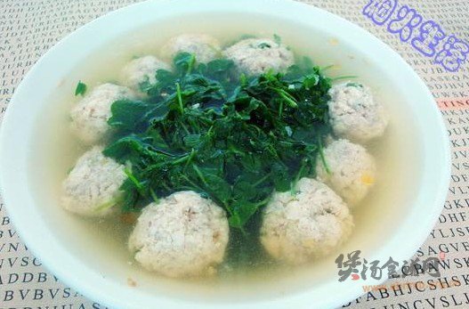 豆腐丸子豆苗汤的做法