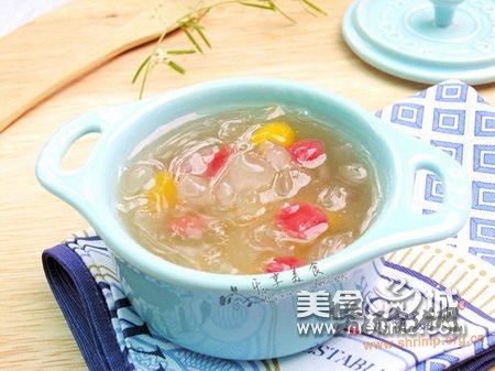 皂角米南瓜猫耳糖水的做法