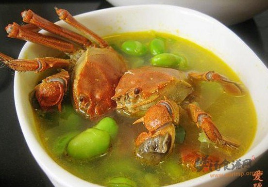 河蟹毛豆汤的做法
