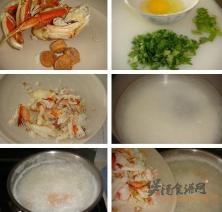 蟹肉瑶柱粥的做法