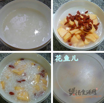 枸杞哈密瓜大米冰粥的做法