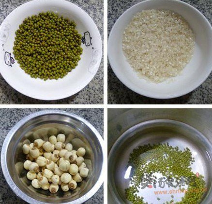绿豆莲子大米粥的做法
