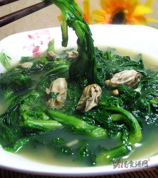 上汤茼蒿蚝仔的做法