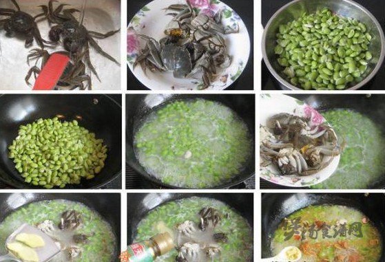 河蟹毛豆汤的做法