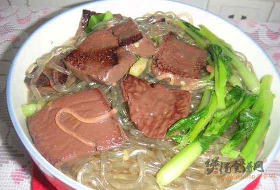 猪血粉丝青菜汤的做法