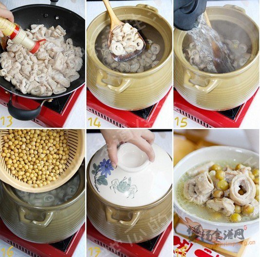 豌豆肥肠汤的做法