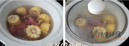 赤小豆玉米木瓜扇骨汤的做法