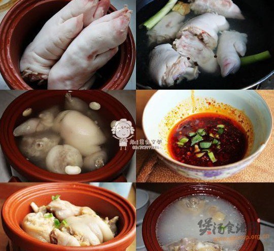 紫砂锅煲雪豆猪蹄汤的做法