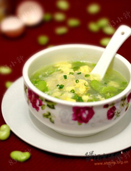 蚕豆米蛋花汤的做法