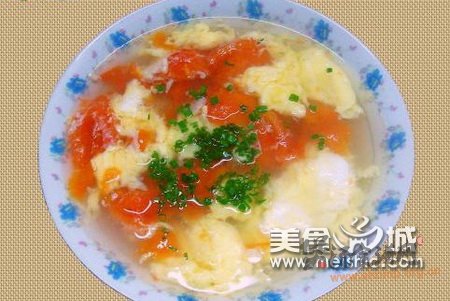 番茄葱花蛋花汤的做法