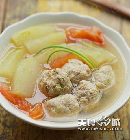 冬瓜番茄肉丸汤的做法