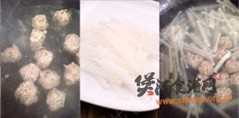 羊肉香菜丸子萝卜汤的做法