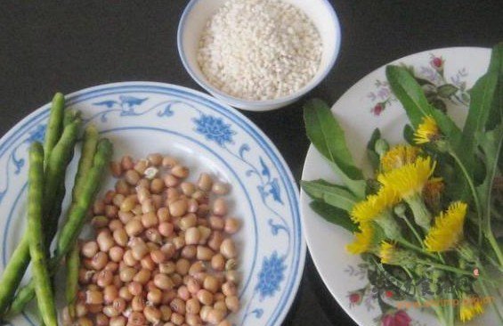 蒲公英红豆糯米粥的做法
