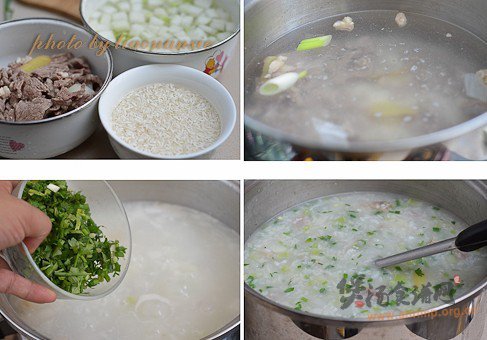 白萝卜牛肉粥的做法