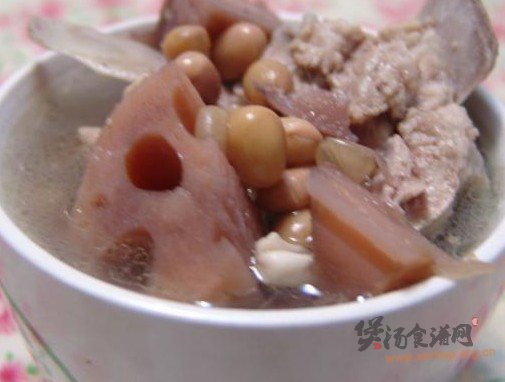 莲藕黄豆脊骨汤的做法