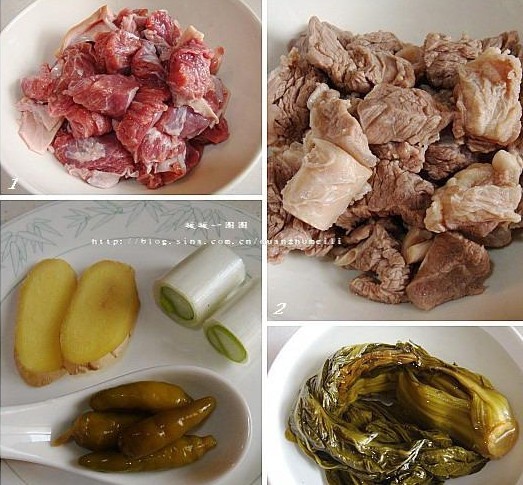 酸菜牛腩煲的做法