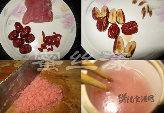 红枣炖猪肉汁的做法