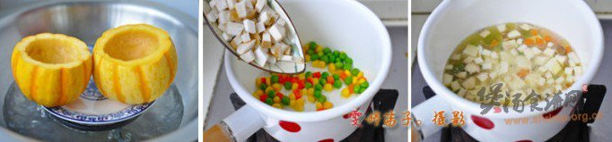 金瓜鲜蘑海蛎煲的做法