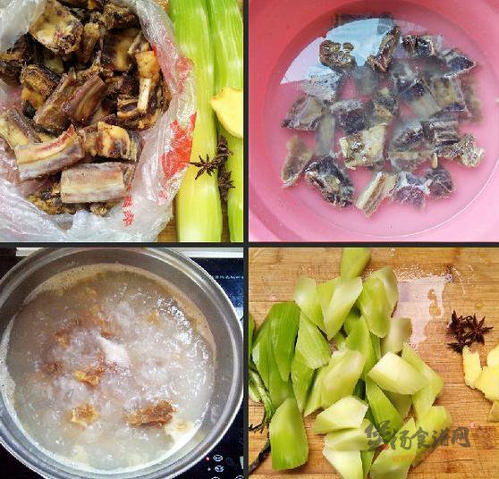 腊排骨炖莴笋的做法
