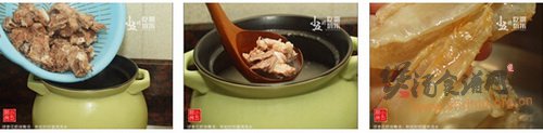球参花胶排骨汤的做法