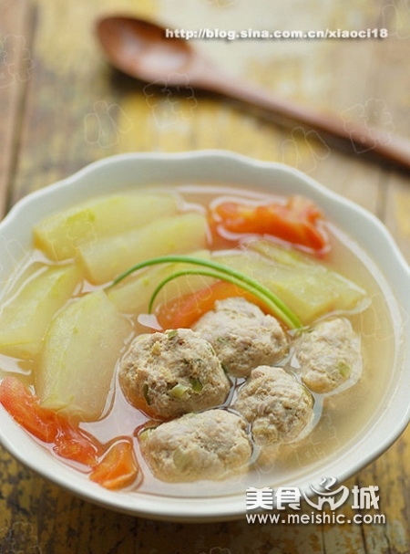冬瓜番茄肉丸汤的做法