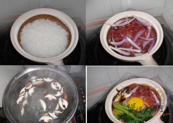 腊肠窝蛋煲仔饭的做法