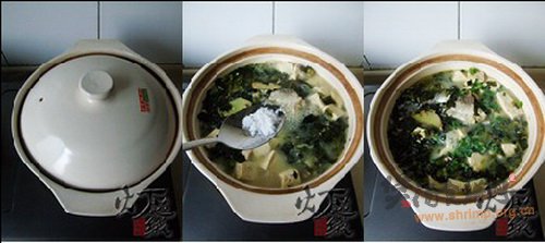 雪菜豆腐炖鱼头的做法