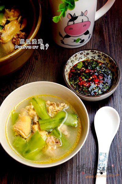 丝瓜浸鸡的做法