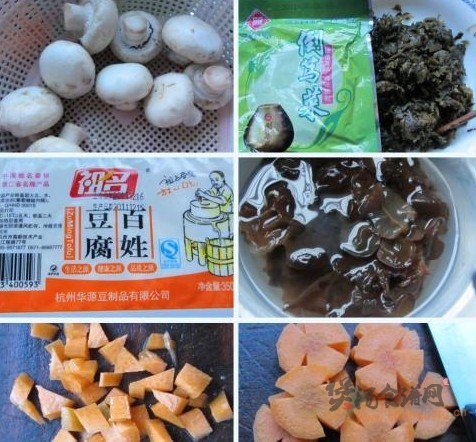 菌菇笃菜豆腐汤的做法