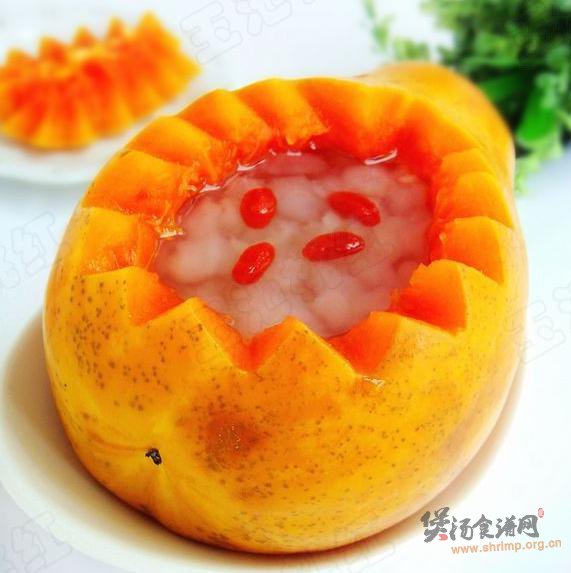 木瓜炖雪蛤的做法