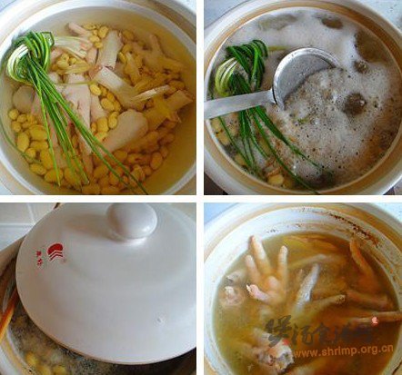 黄豆鸡脚汤的做法