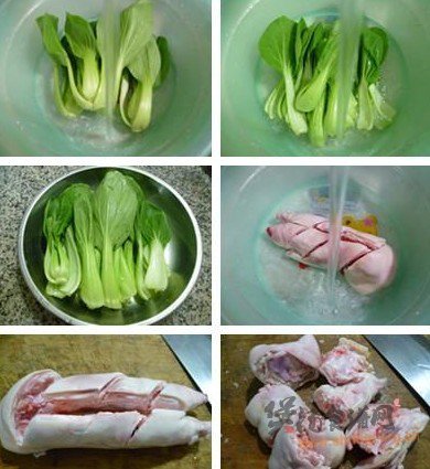 金钱菇青菜猪蹄汤的做法