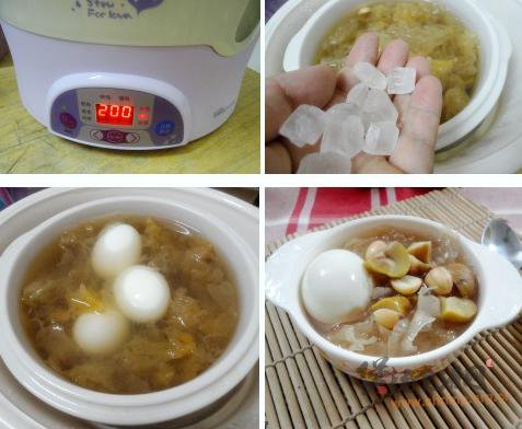 鸡蛋栗子雪耳糖水的做法