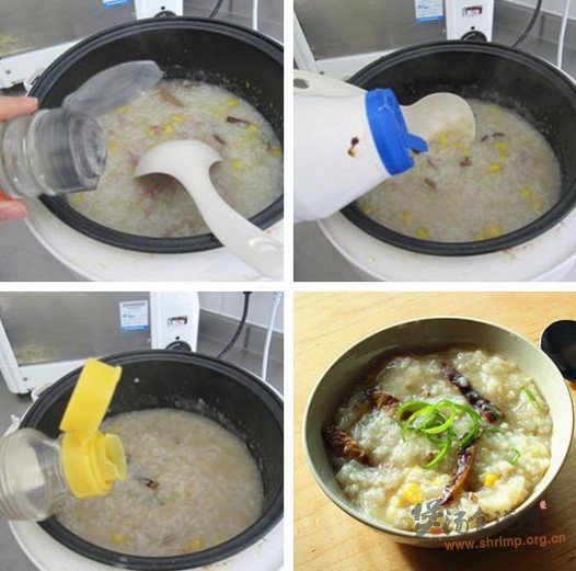 玉米香菇肉丝粥的做法