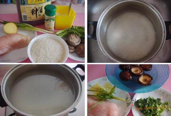 香菇鸡脯粥的做法