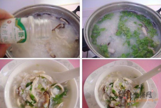 香菇鸡脯粥的做法