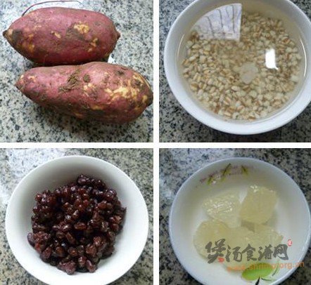 红小豆薏米仁红薯甜汤的做法