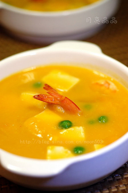 南瓜豆腐海鲜羹的做法