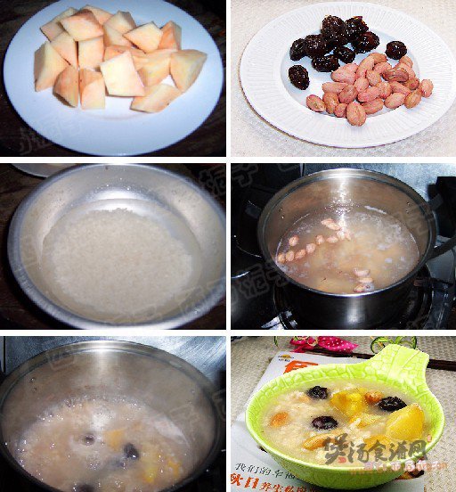 花生蜜枣红薯粥的做法